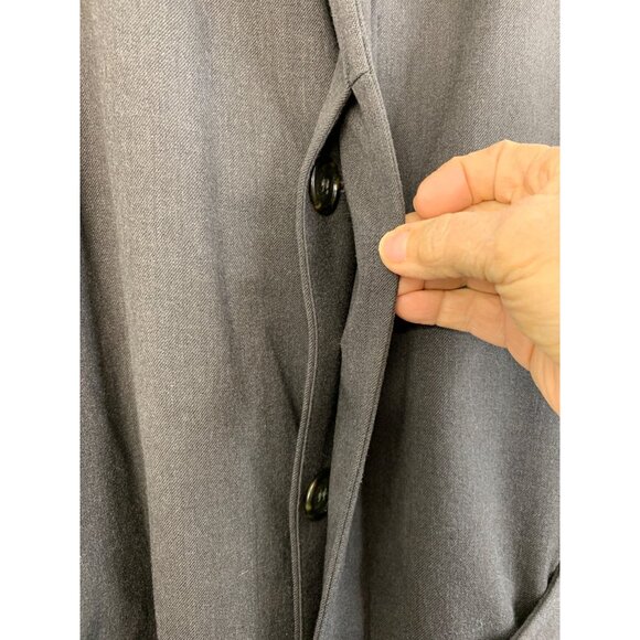 Rare Vintage Y2K Bill Blass Mens Trench Coat 48R Wool Single Breast Zip Away - Picture 10 of 16